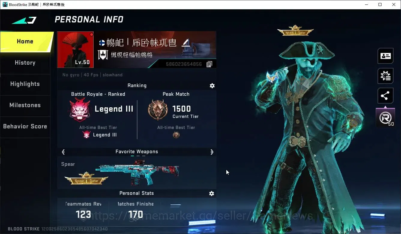 Blood Strike Accounts ASIA|ETERNAL DeAgle+MELEE TalonKnife+Collab ONE PU image 2