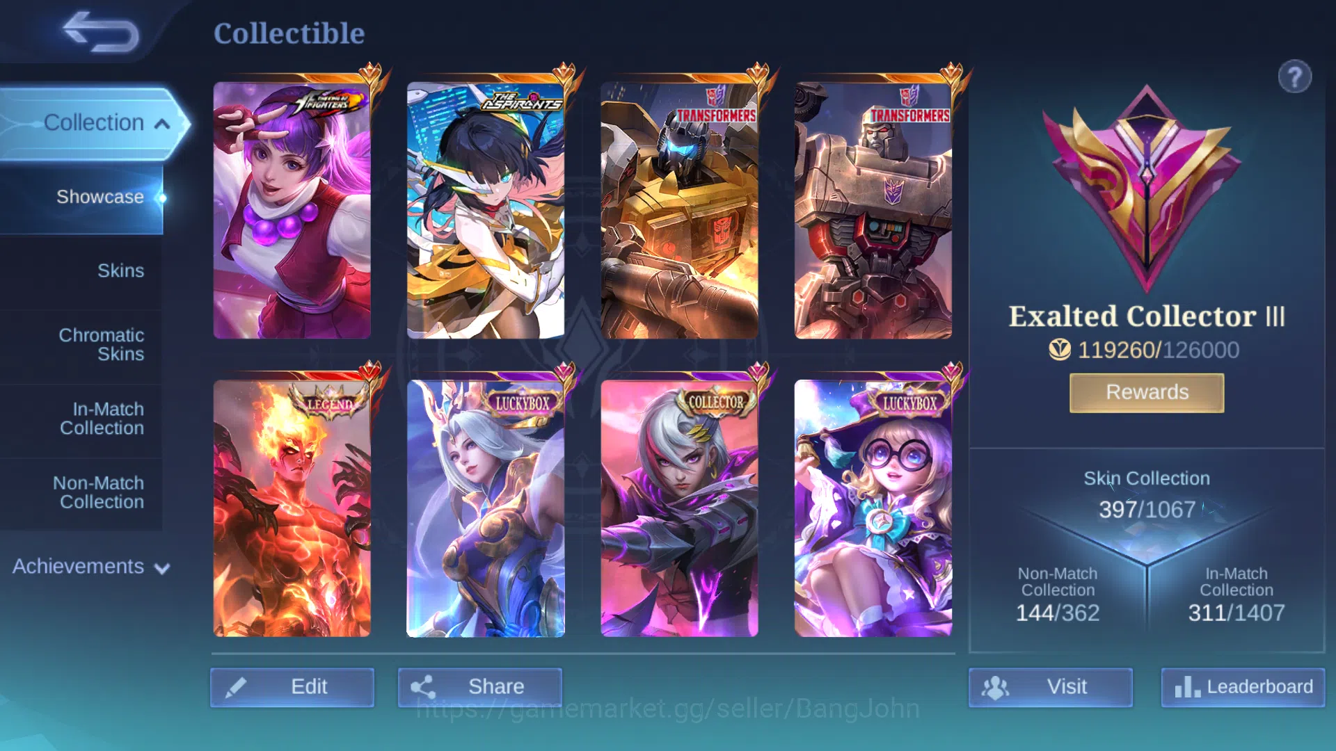 Mobile Legends: Bang Bang Accounts Others Hero 130 | Skin 397 | Recall Epic Tas Tas | Legend Valir | Collector Benedetta 2