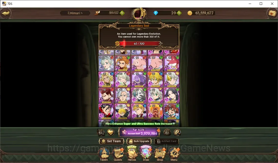 The Seven Deadly Sins: Grand Cross Accounts Endgame GLOBAL|2.5M CC|40 LS|4 LR 12 UR+Collab 1
