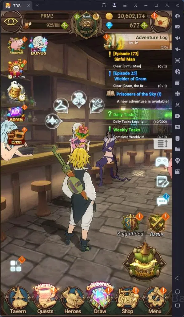 The Seven Deadly Sins: Grand Cross Accounts Endgame Global | 2.92M Power | 677 DM | 27 LS | UR Menor 1/6, KOP Tristan 1/6 1