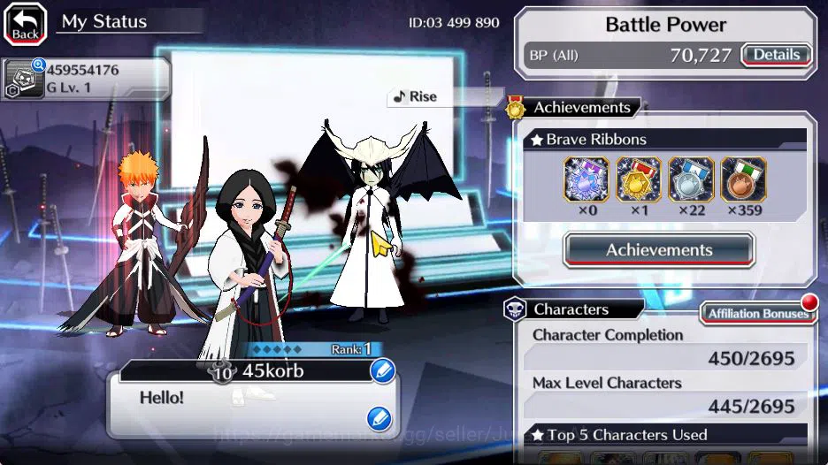 Bleach: Brave Souls Accounts Mid-Tier [GLOBAL]28K Orbs|Ichigo 7th,Retsu Brave,Ulquiorra Unleashed,Lisa Hollowfied,Etc|Klab 2