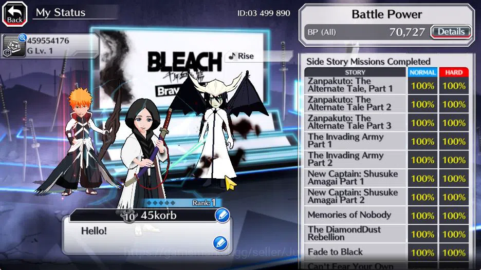 Bleach: Brave Souls Accounts Mid-Tier [GLOBAL]28K Orbs|Ichigo 7th,Retsu Brave,Ulquiorra Unleashed,Lisa Hollowfied,Etc|Klab 4