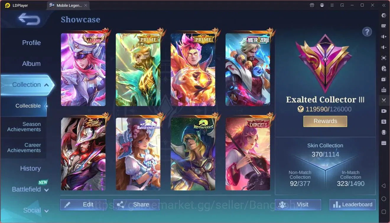 Mobile Legends: Bang Bang Accounts Global|Hero 133|Skin 370|Exalted|Legend Freya|Prim image 2