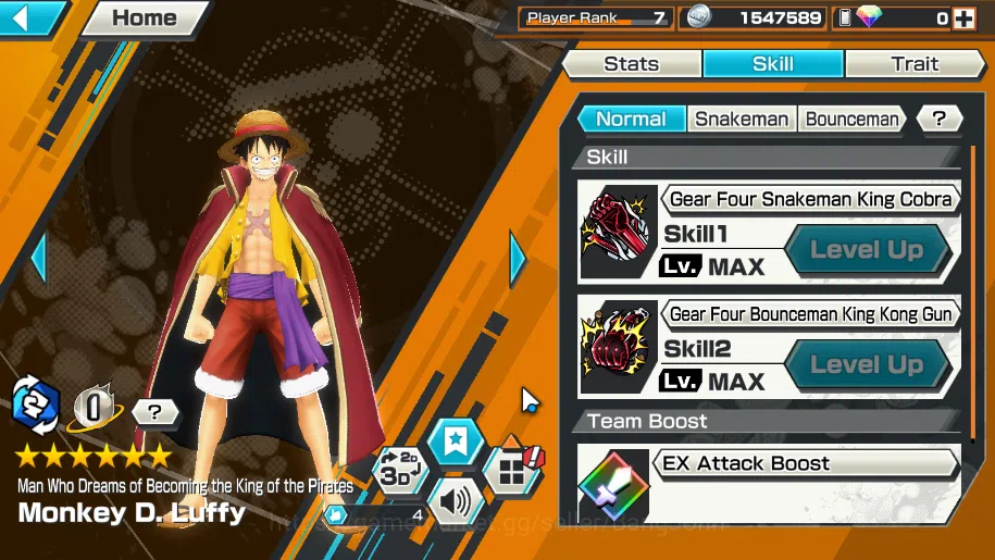 One Piece Bounty Rush Accounts GLOBAL|EX 3, king of the pirate luffi, onigashima image 6