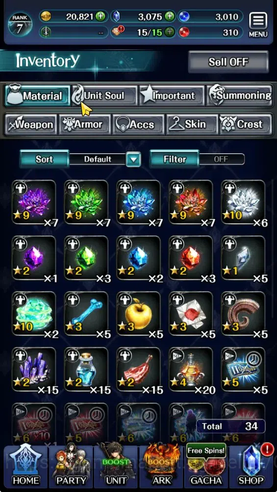 Last Cloudia Accounts GLOBAL|Rank 7|3k Crystal|Collab Brave Frontier (Fi image 10