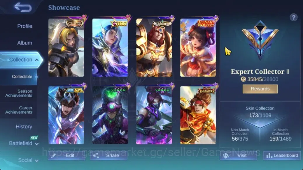 Mobile Legends: Bang Bang Accounts Hero 113|Skin 173|High Immo 124|CC Nata,Annual Les image 3