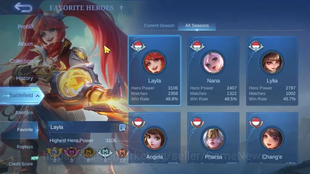 Mobile Legends: Bang Bang Accounts Hero 113|Skin 173|High Immo 124|CC Nata,Annual Les image 4