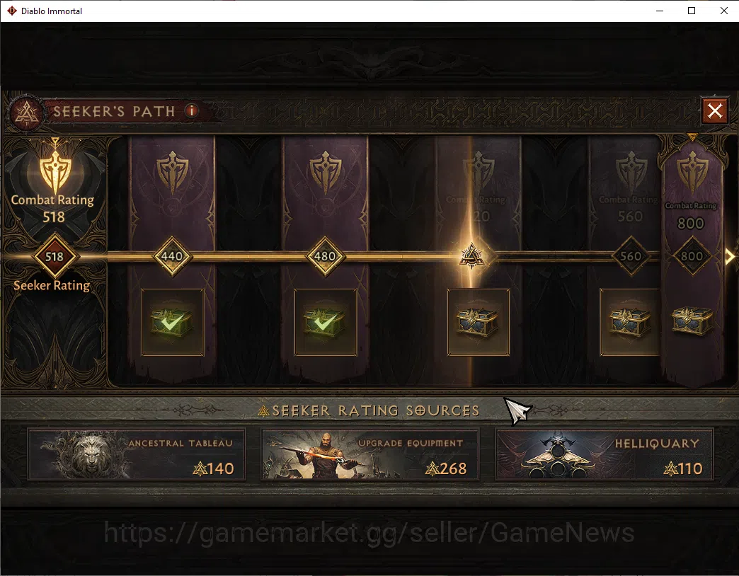 Diablo Immortal Accounts SEA - verathiel|CS ON|Lv60(844)|Wizard|CR 40k|Reso image 12