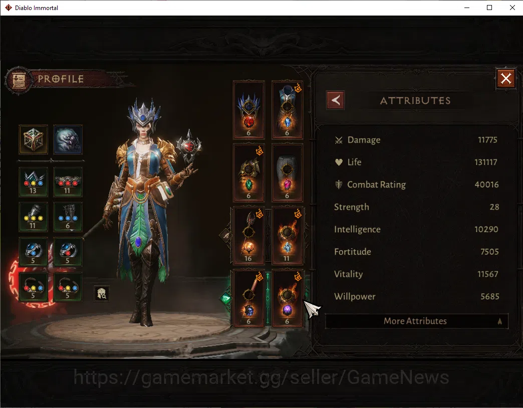 Diablo Immortal Accounts SEA - verathiel|CS ON|Lv60(844)|Wizard|CR 40k|Reso image 4