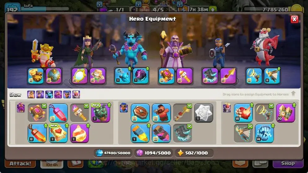 Clash of Clans Accounts Global |TH 18-BH 10|LVL 101|AQ 56 ,MP 40 ,GW 48 ,R image 10
