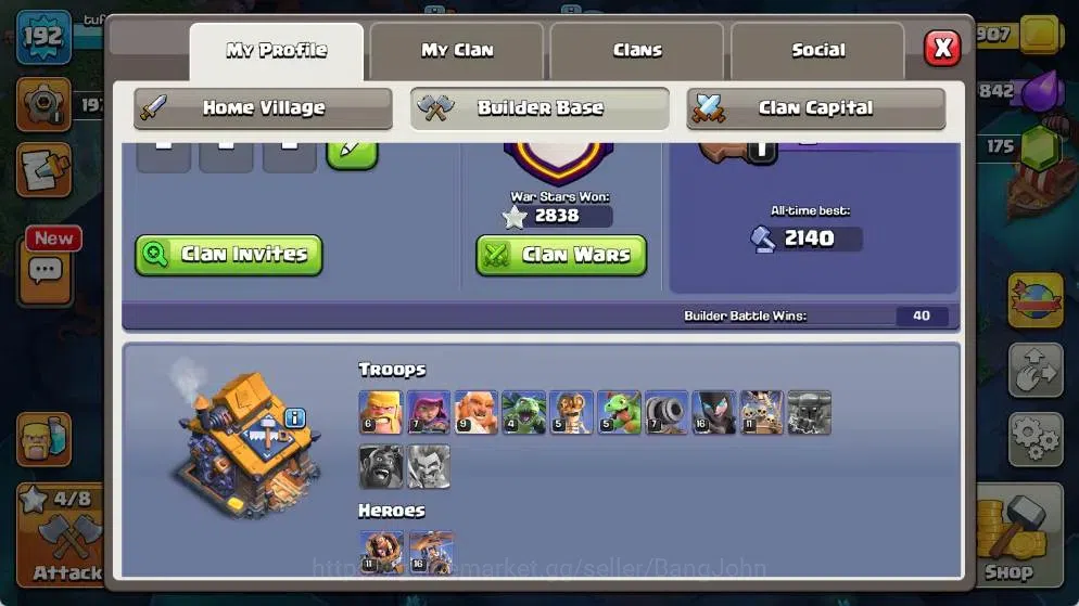 Clash of Clans Accounts Global |TH 18-BH 10|LVL 101|AQ 56 ,MP 40 ,GW 48 ,R image 16