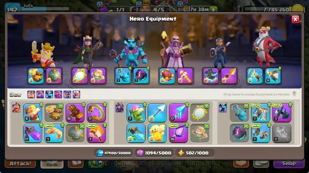 Clash of Clans Accounts Global |TH 18-BH 10|LVL 101|AQ 56 ,MP 40 ,GW 48 ,R image 9