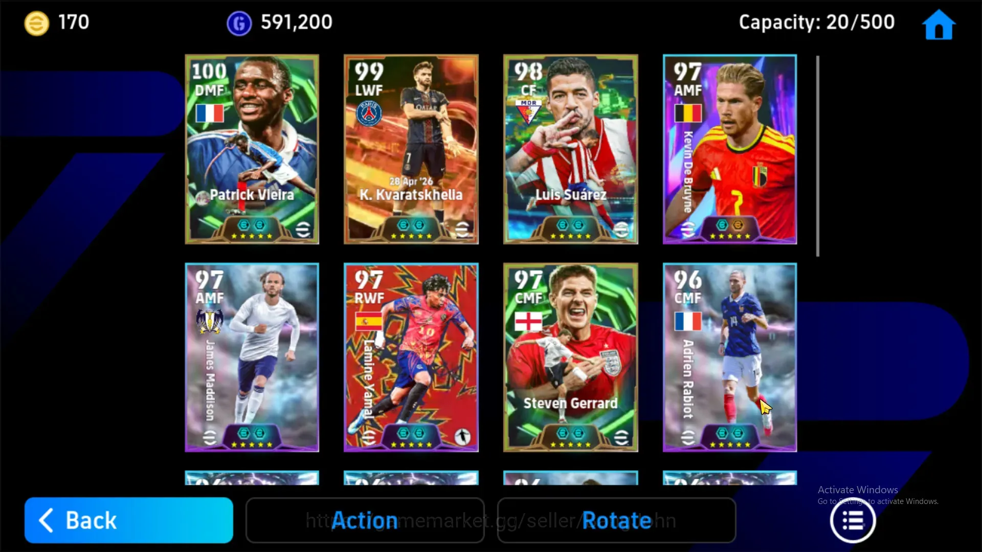 eFootball Accounts Others Android|PW 3199|Kvaratskhelia BigT,Epic Vieira Suarez Shevchenko VanBommel Aguero,Showtime 1