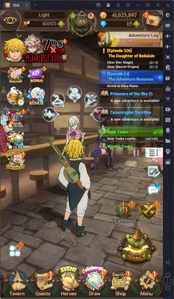 The Seven Deadly Sins: Grand Cross Accounts Others ASIA |2M CC|LR Mesis 2/6,SuTrice 1/6|UR Menor 1/6,SKuld 1/6,ODK 1/6 1