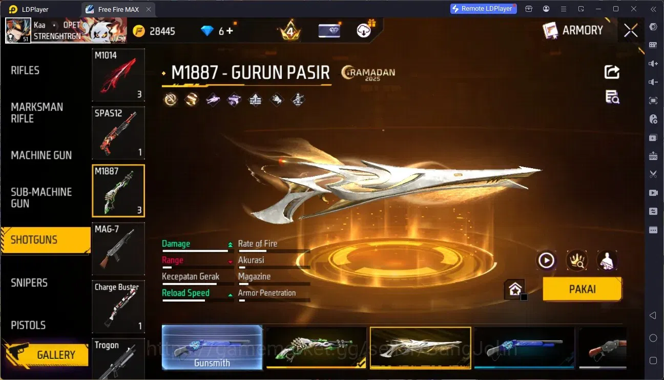 Free Fire Accounts Indonesia | 2 EVO (M1014 Scorpio Shatter Lv8, M60 image 4