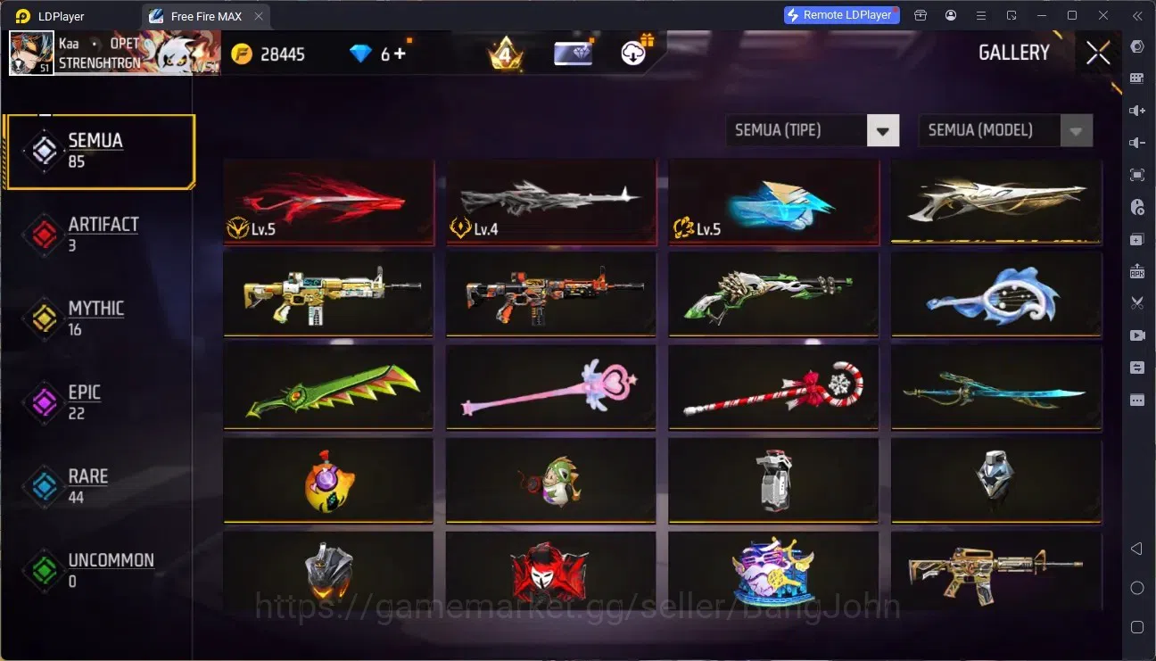 Free Fire Accounts Indonesia | 2 EVO (M1014 Scorpio Shatter Lv8, M60 image 6