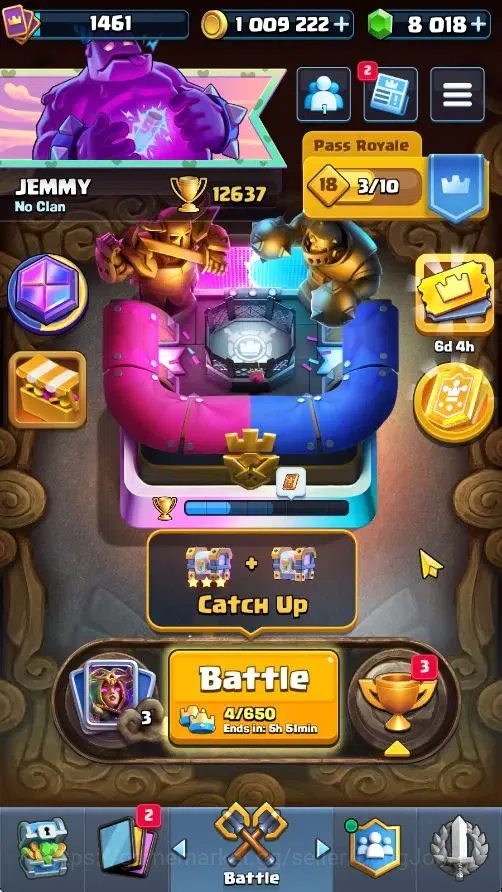 Clash Royale Accounts High-End Trophy 12637 | CL 1461| KTL 15 |122 Cards|6 Max|8 Champ|4 Hero|12 Evo|Arena 30|8018 Gems|1M 1