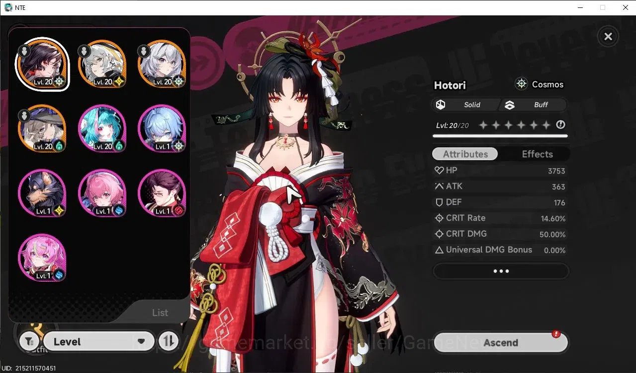Neverness to Everness Accounts GLOBAL NA|HL 10|Tycoon 5|3 SSR [Hotori+Sign,Hathor image 2