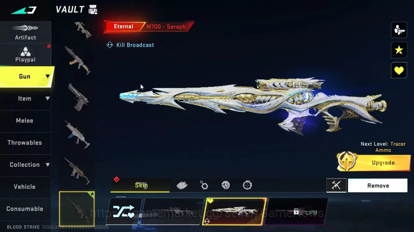 Blood Strike Accounts Others ASIA|ETERNAL M700-Seraph Lv3|ULTRA Melee Lightblade-Dark Force|Name Changing Card|Bronze 5