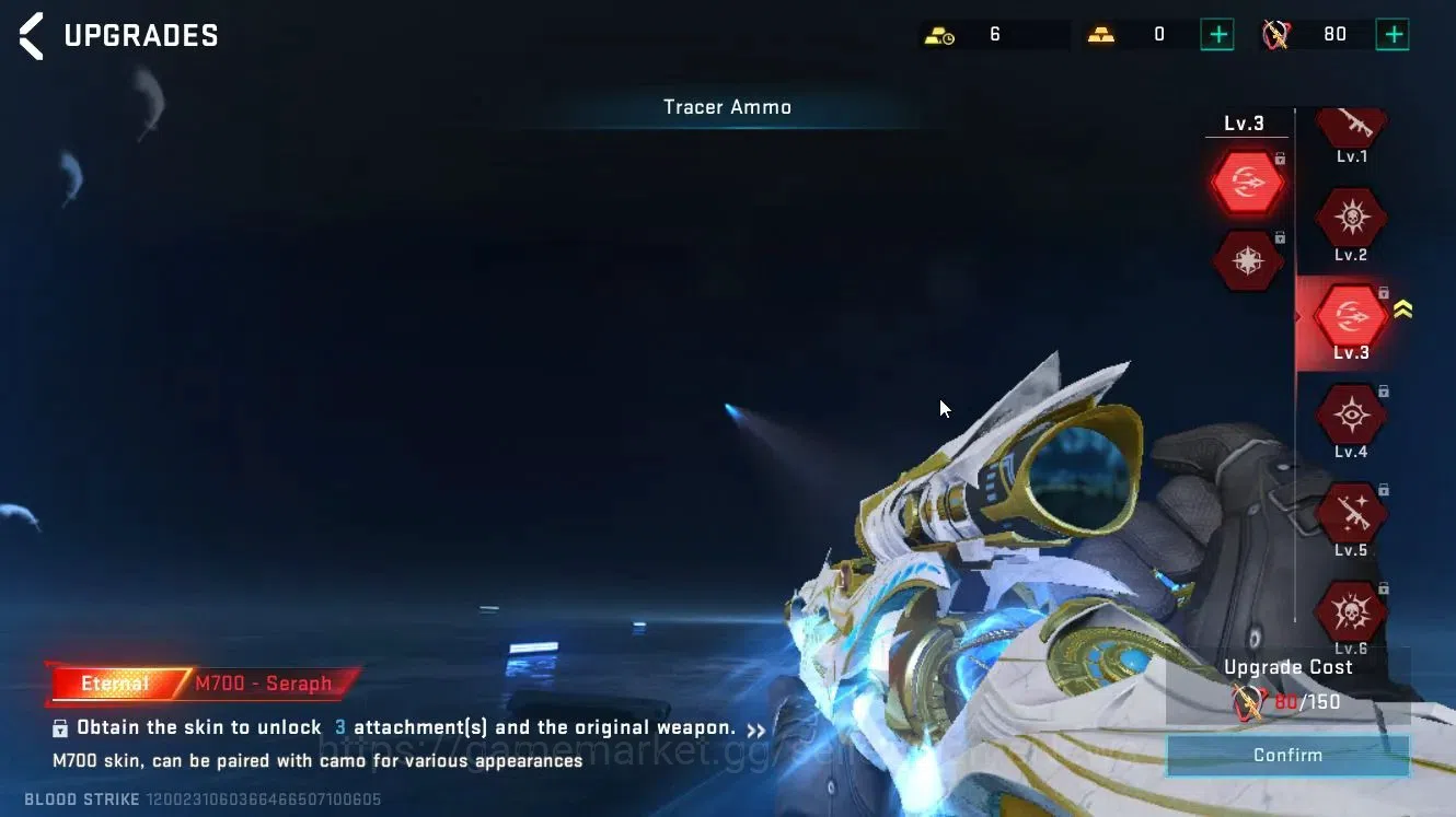 Blood Strike Accounts Others ASIA|ETERNAL M700-Seraph Lv3|ULTRA Melee Lightblade-Dark Force|Name Changing Card|Bronze 6
