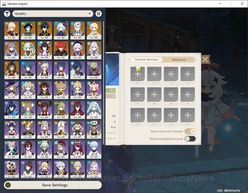 Genshin Impact Accounts Mid Game ASIA|AR 57|Neuvillette Pream Team|8 Limited+6(*5 Weapon 1