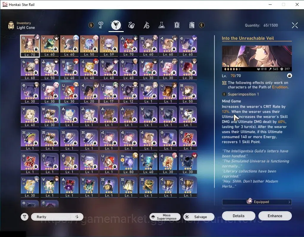 Honkai Star Rail Accounts Asia|TL 65|13 Limited|The Herta+Sign,Cerydra,Acher image 6