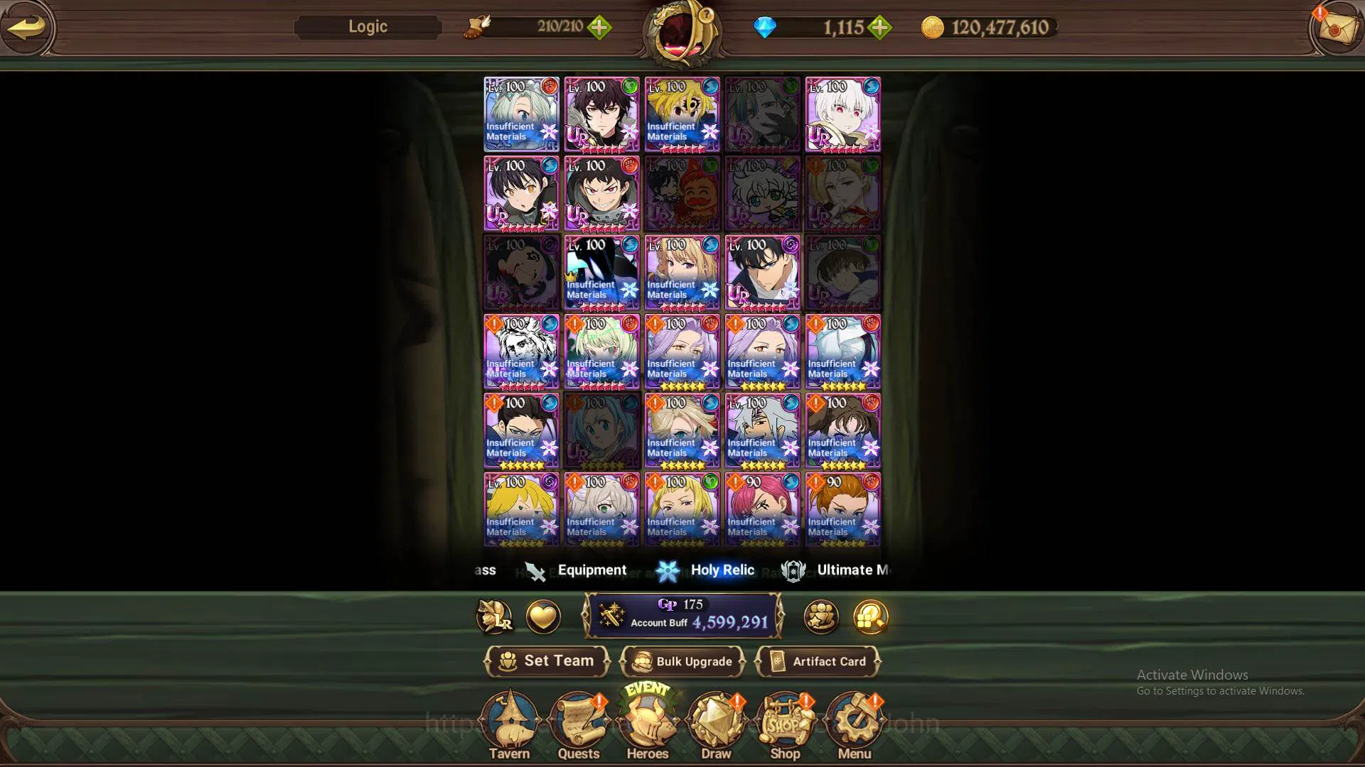 The Seven Deadly Sins: Grand Cross Accounts Others ASIA|4.5m CC|DM 1115-LS 63|1LR Elizabeth|7 collab|UR 10