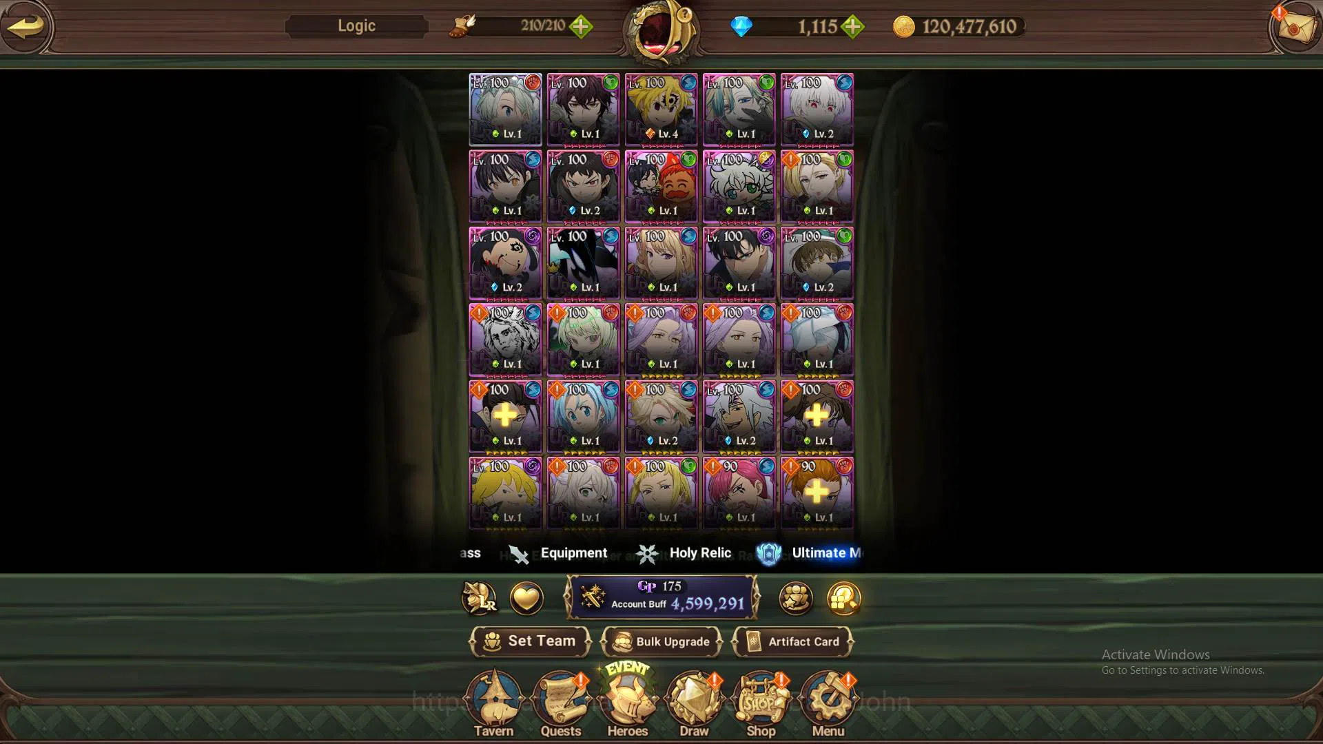 The Seven Deadly Sins: Grand Cross Accounts Others ASIA|4.5m CC|DM 1115-LS 63|1LR Elizabeth|7 collab|UR 11