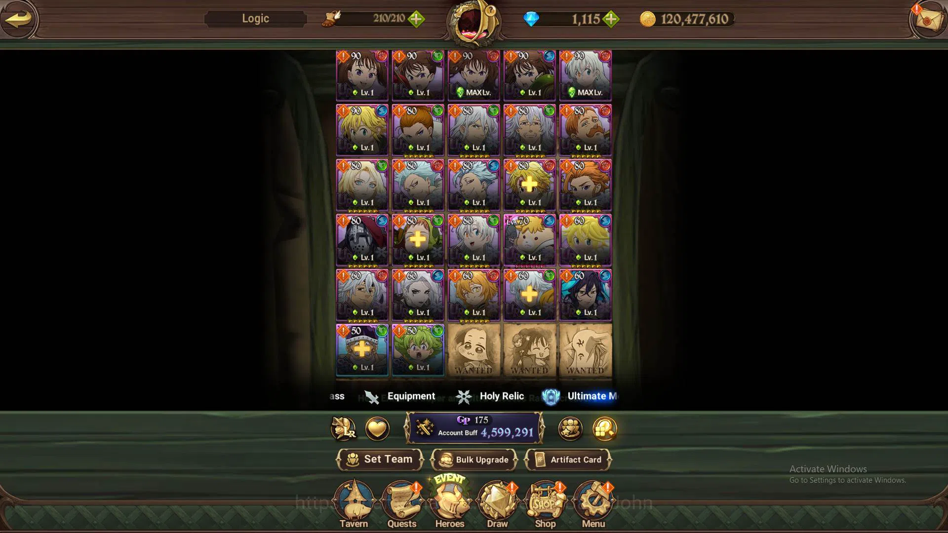 The Seven Deadly Sins: Grand Cross Accounts Others ASIA|4.5m CC|DM 1115-LS 63|1LR Elizabeth|7 collab|UR 16