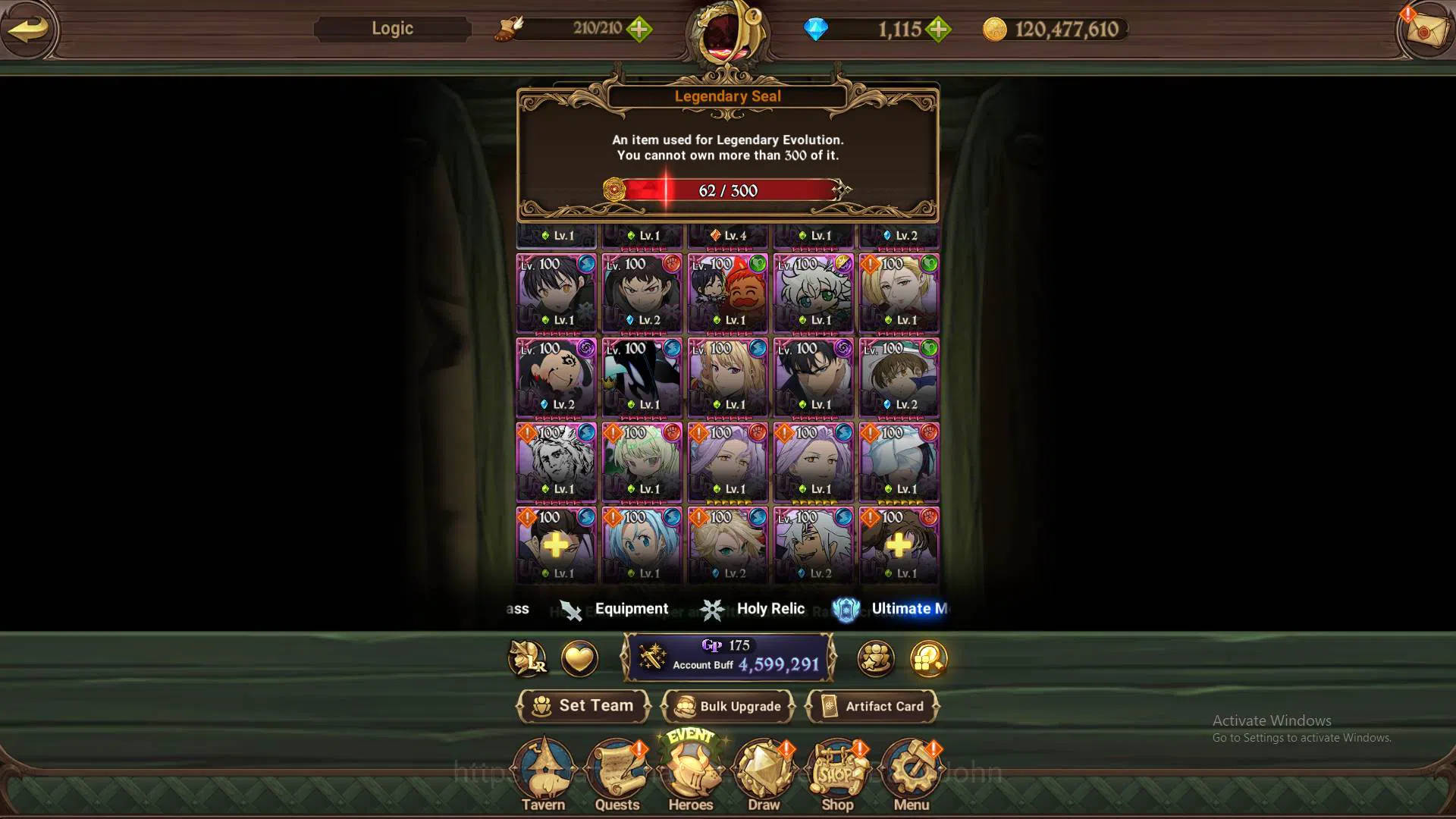 The Seven Deadly Sins: Grand Cross Accounts Others ASIA|4.5m CC|DM 1115-LS 63|1LR Elizabeth|7 collab|UR 17