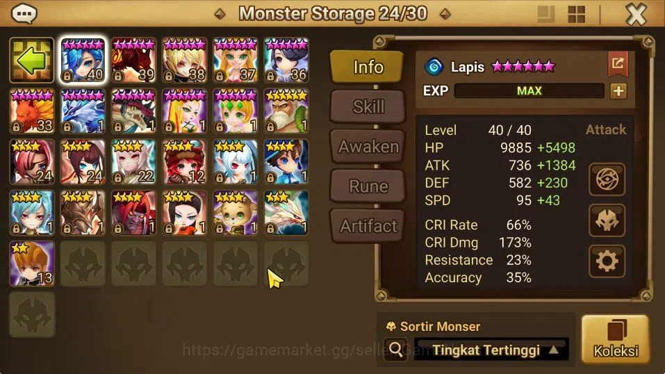 Summoners War: Sky Arena Accounts GLOBAL|Lv 32|1 LD[Eludia]|6 Total NB5(Nora,Brandia image 7