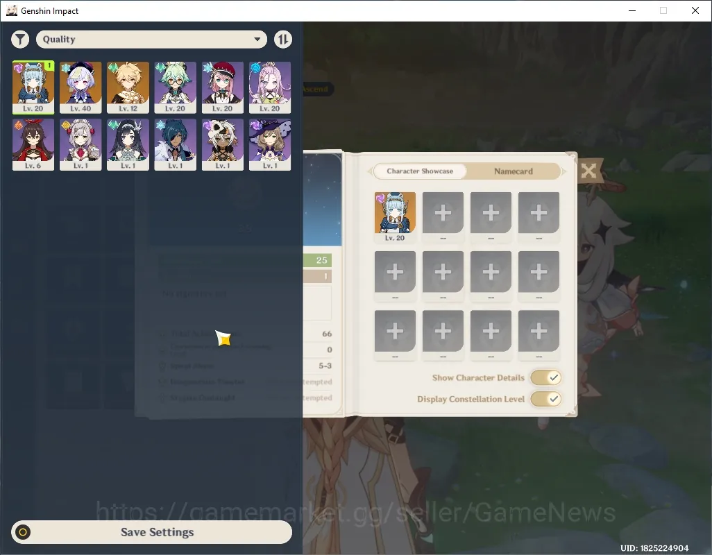 Genshin Impact Accounts Starter ASIA|AR 25|1 Limited + 1 Standard| Starter With Ineffa & Qiqi |Low Mainquest|All Unset|Male 1