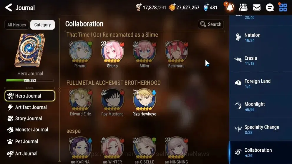 Epic Seven Accounts High-End ASIA Verif|15 ML(Rhiana&Luc,BysHwayung,CQ lilias,etc)+Setsuka,TA Coli,etc|Auto W Hunt|17K 7