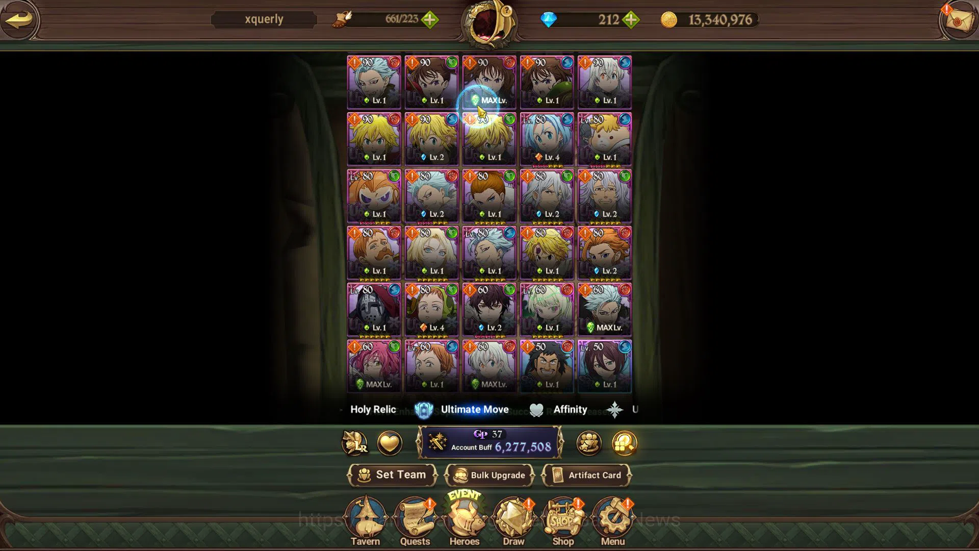 The Seven Deadly Sins: Grand Cross Accounts Endgame Asia|6,2M CC|6 LR+10 UR+Collab 11