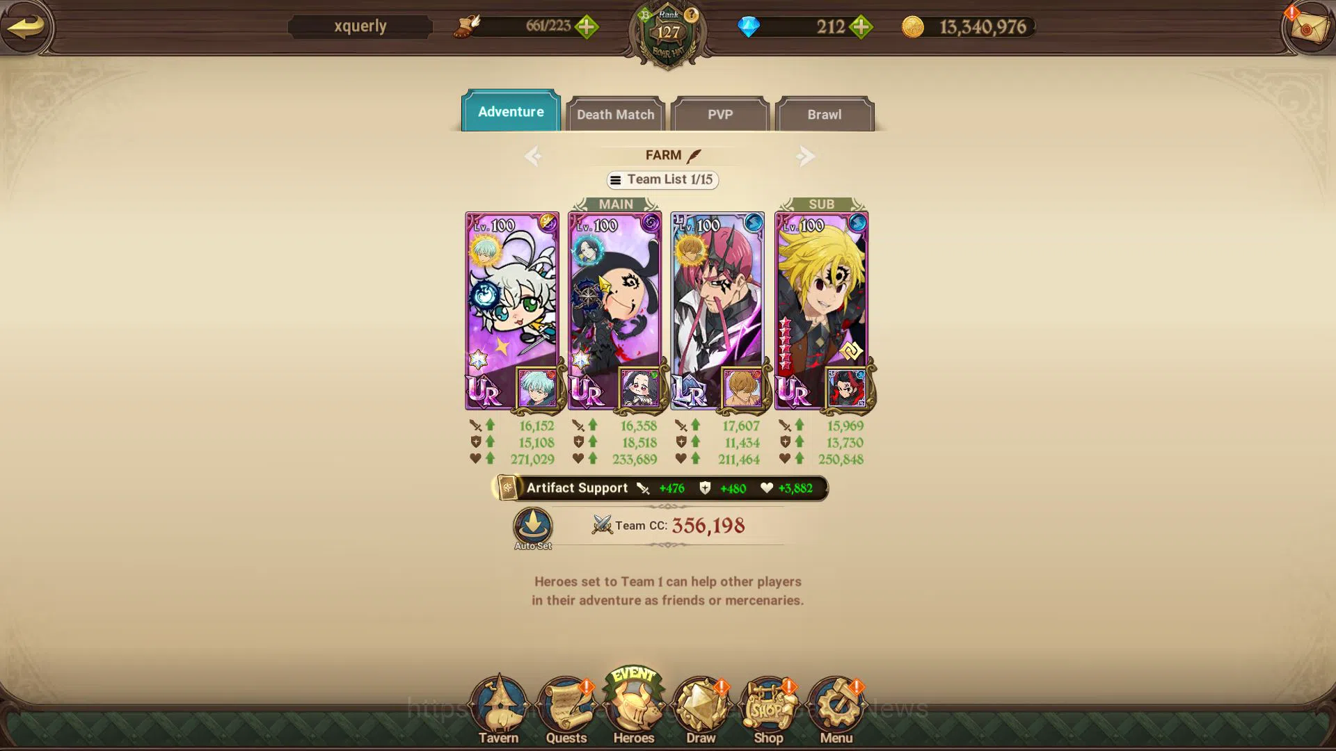 The Seven Deadly Sins: Grand Cross Accounts Endgame Asia|6,2M CC|6 LR+10 UR+Collab 12