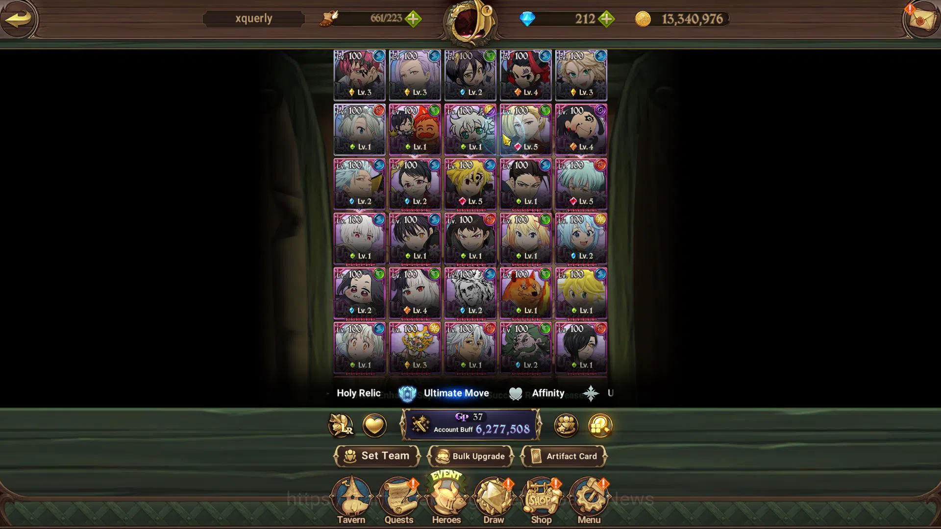 The Seven Deadly Sins: Grand Cross Accounts Endgame Asia|6,2M CC|6 LR+10 UR+Collab 5