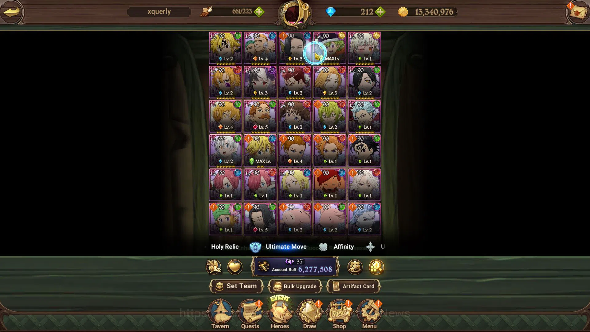 The Seven Deadly Sins: Grand Cross Accounts Endgame Asia|6,2M CC|6 LR+10 UR+Collab 7
