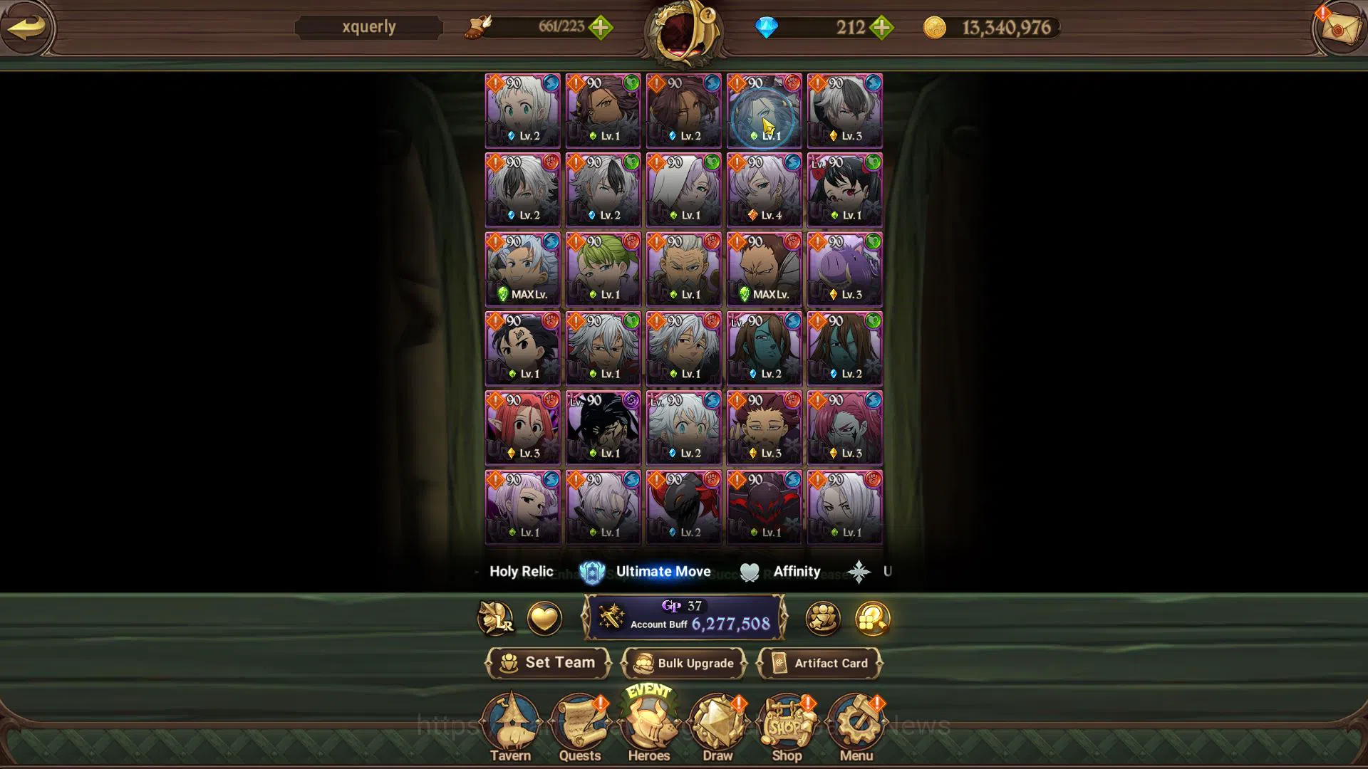 The Seven Deadly Sins: Grand Cross Accounts Endgame Asia|6,2M CC|6 LR+10 UR+Collab 8