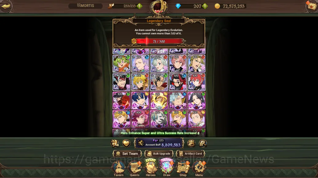 The Seven Deadly Sins: Grand Cross Accounts Endgame Asia|8,8M CC|71 LS+207 Dm|14 LR, 18 UR+Manny Collabs|Roxy6/6,A 1