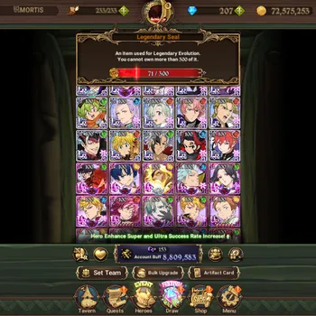 The Seven Deadly Sins: Grand Cross Accounts Endgame Asia|8,8M CC|71 LS+207 Dm|14 LR, 18 UR+Manny Collabs|Roxy6/6,A