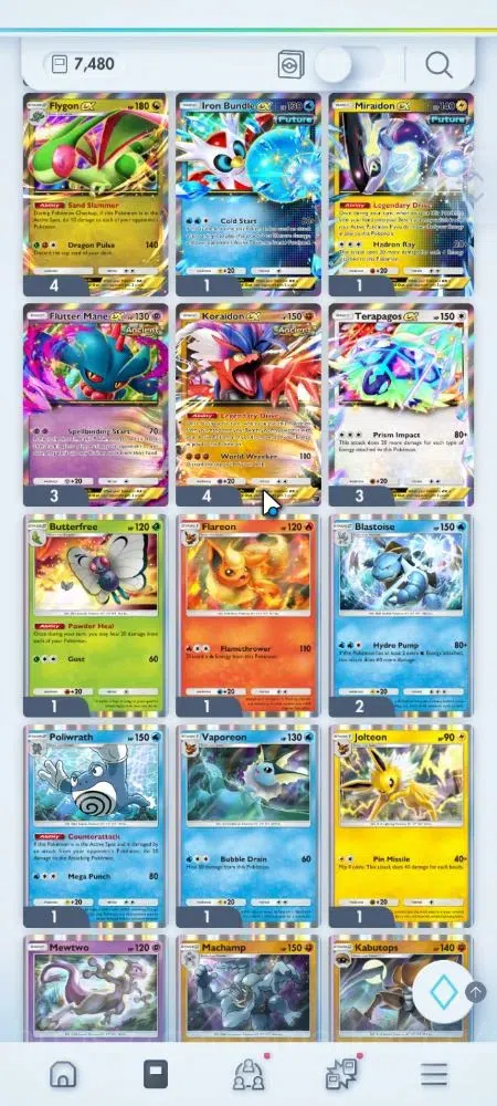Pokémon TCG Pocket Accounts EN 7K Card|152 EX|4 Crown [Roaring Moon,Celebi,Arb image 17