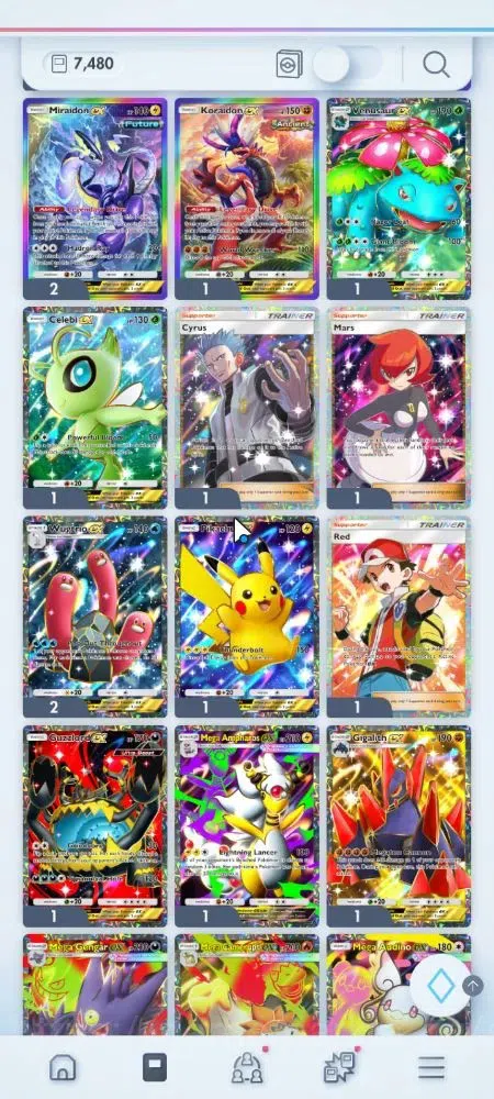 Pokémon TCG Pocket Accounts EN 7K Card|152 EX|4 Crown [Roaring Moon,Celebi,Arb image 5