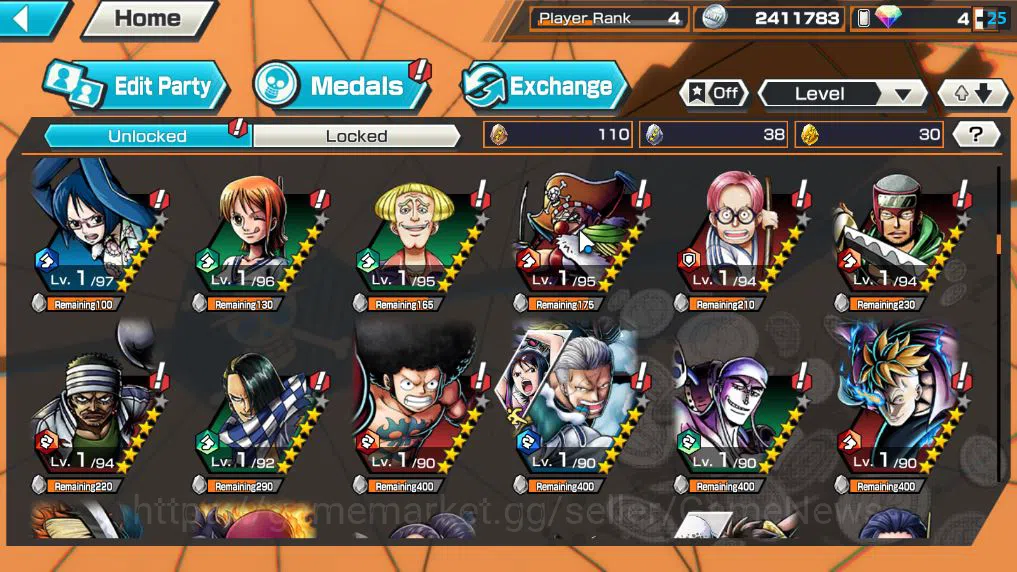 One Piece Bounty Rush Accounts Global|4 EX|TFE Monkey D.Luffy,Daimyo Of Kuri,Kozu image 7