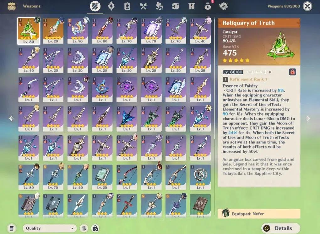 Genshin Impact Accounts ASIA|AR55|7Limited+2(*5Weapon)|Nefer+sign,Lauma,In image 10