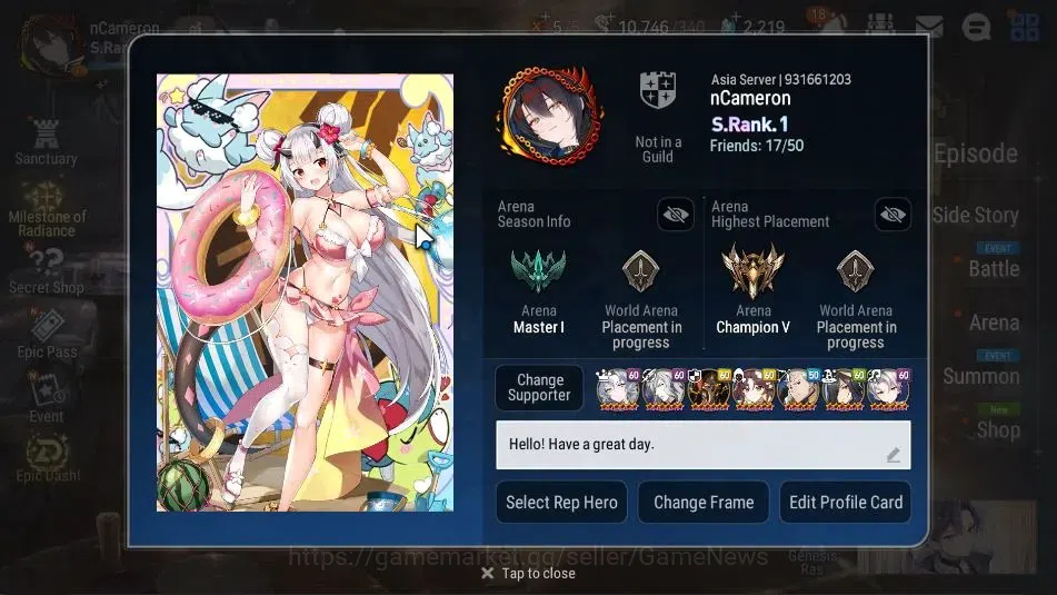 Epic Seven Accounts ASIA Verif|21ML(Notos,BArunka,LC Belona,LC Belona, image 2