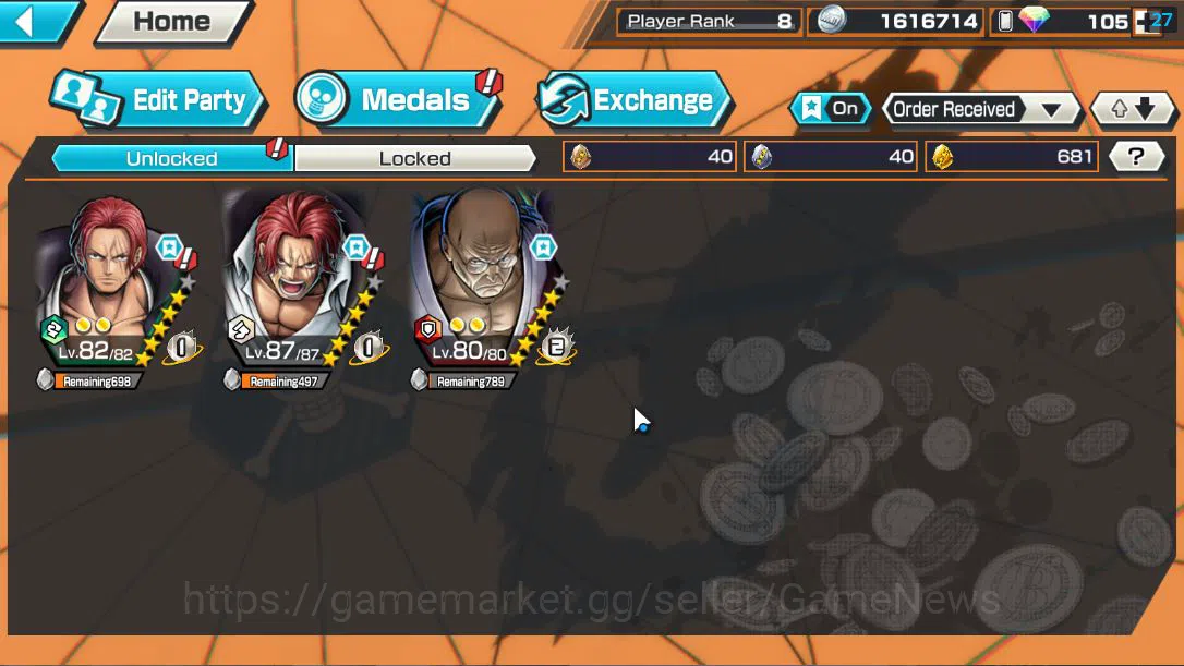 One Piece Bounty Rush Accounts Global|3 EX| T5E St.Ethanbaron,Divine Departure Sh image 9