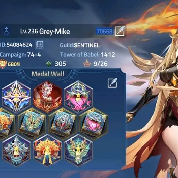 Mobile Legends: Adventure Accounts Global 70xx|Lv.236|680m Power|Camp 74-4|Vip 10|6 Nexus|40 Awaken|13 UR|[Yuri Collab