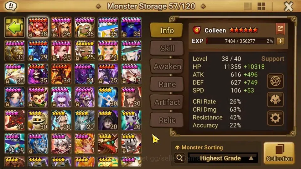 Summoners War: Sky Arena Accounts GLOBAL Lv 100|2 LD[Grogen,Mortera]|35 Total NB5[Er image 13