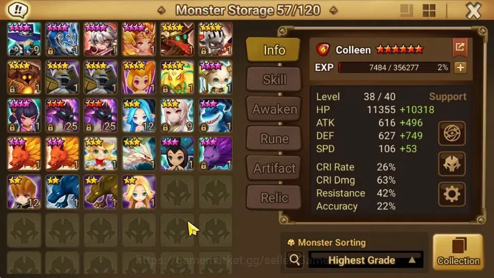 Summoners War: Sky Arena Accounts GLOBAL Lv 100|2 LD[Grogen,Mortera]|35 Total NB5[Er image 14