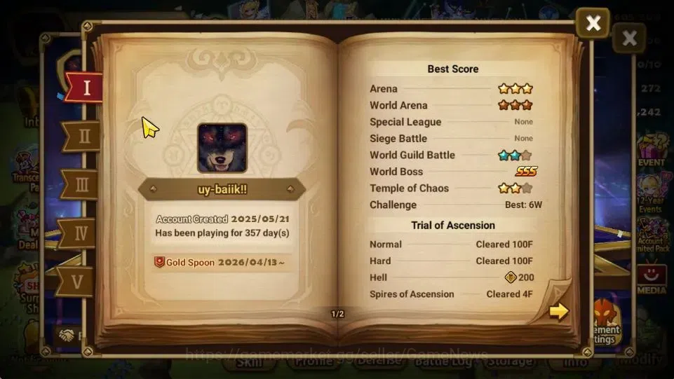 Summoners War: Sky Arena Accounts GLOBAL Lv 100|2 LD[Grogen,Mortera]|35 Total NB5[Er image 3